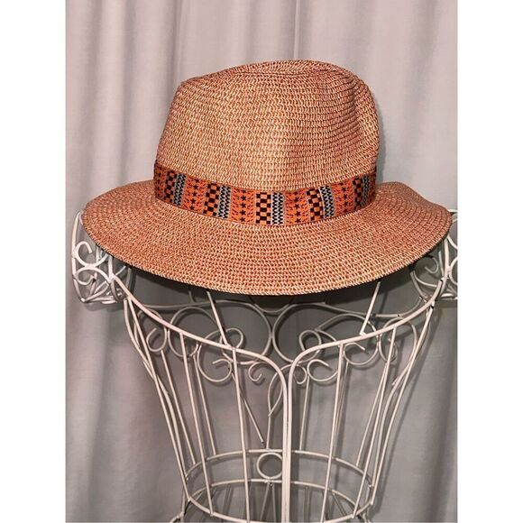 Summer fun Anna & Ava Wide Brim Straw Hat - Combo  Natural Sun Hat Fabric: ladie - Picture 5 of 7